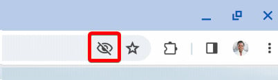 The third-party cookies icon is located on the URL bar next to the bookmarks icon.